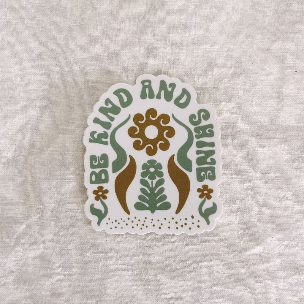 Hero image featuring the front of the Be Kind Vibes Be Kind & Shine decorative sticker