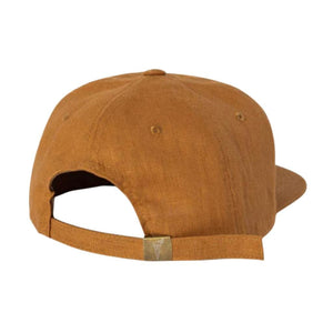 Image featuring the back of the Be Kind Vibes Be Kind Hemp Hat in rust with a metal adjustable clasp.