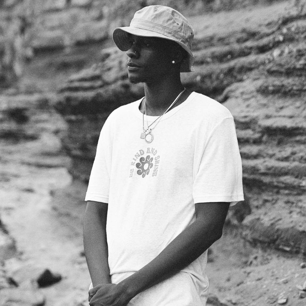 hero image featuring the front of the Be Kind Vibes Be Kind & Shine tee